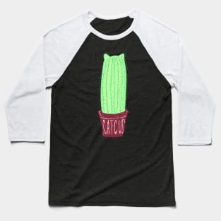 Toxic Neon Green and Red - Catcus - Cat Cactus - Plant Lover Baseball T-Shirt